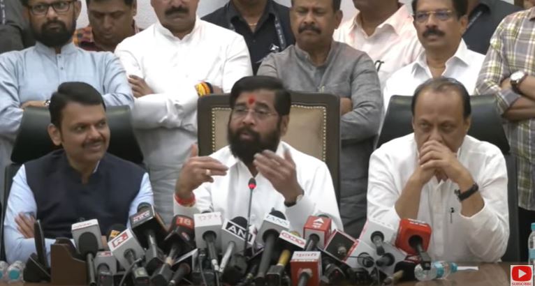 Maharashtra assembly election updates: महायुति की प्रेस कॉन्फ्रेंस,फडणवीस और अजित पवार के बीच में दिखे एकनाथ शिंदे