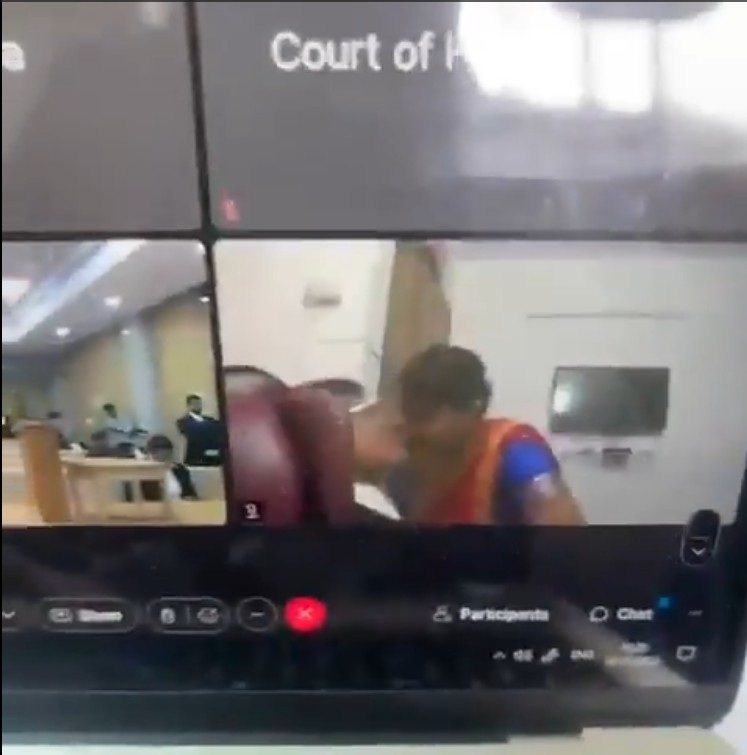 Online Court Hearing: Lawyer forgets camera is on in online court! Upon seeing a woman, he feels tempted and kisses her... video goes viral... watch here