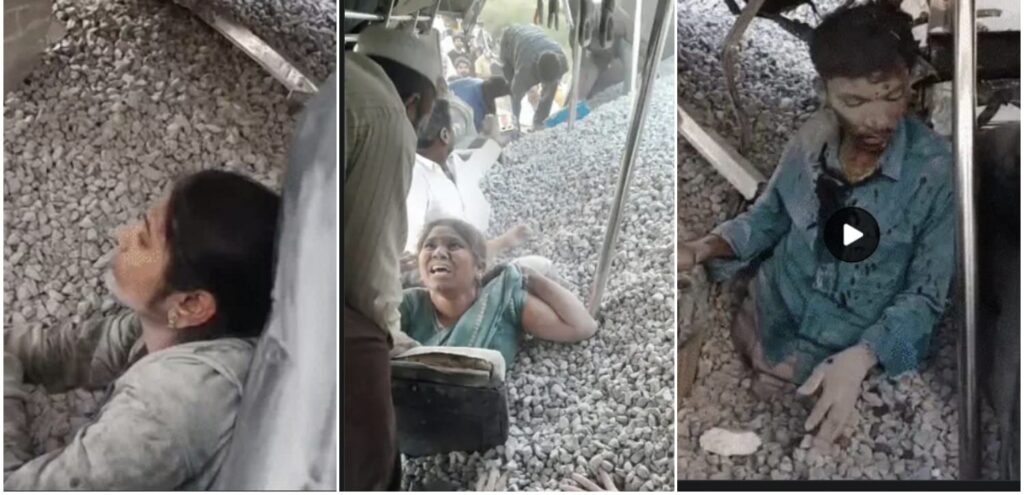 Horrific Road Accident: 20 killed in bus-dumper collision...! Ballast loaded on dumper falls on passengers