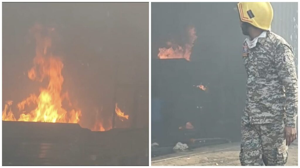 Steel Craft Furniture Factory: Breaking News... Fire breaks out at factory in Urla police station area...! Reports of several workers trapped... Watch the video here
