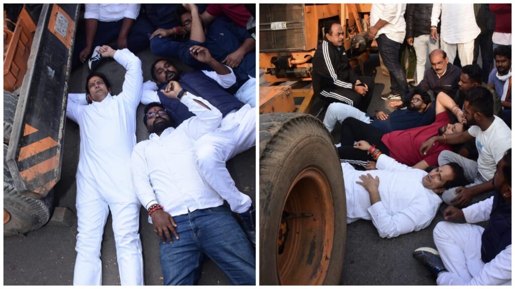 Raipur Chowpatty : पूर्व विधायक विकास उपाध्याय ने बुलडोजर के सामने किया धरना…! हंगामे के बीच हुई गिरफ्तारी