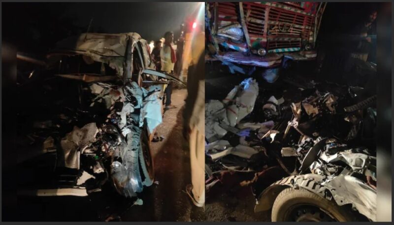 Horrific Road Accident: A heartbreaking accident in Barabanki...! Truck and Ertiga collide... 6 dead, including 4 members of the same family.