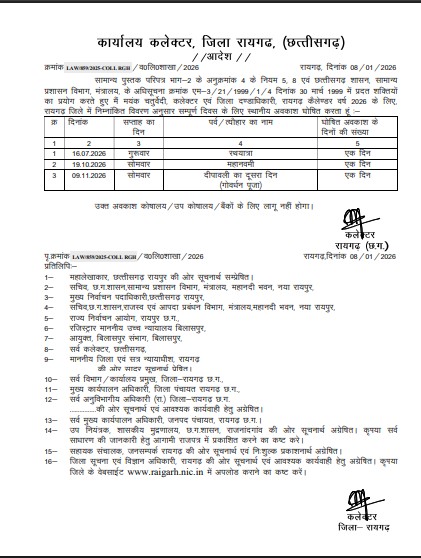 Local Holiday : ब्रेकिंग…3 दिनों की स्थानीय अवकाश की घोषणा…! जानें तारीखों और अवसर की List