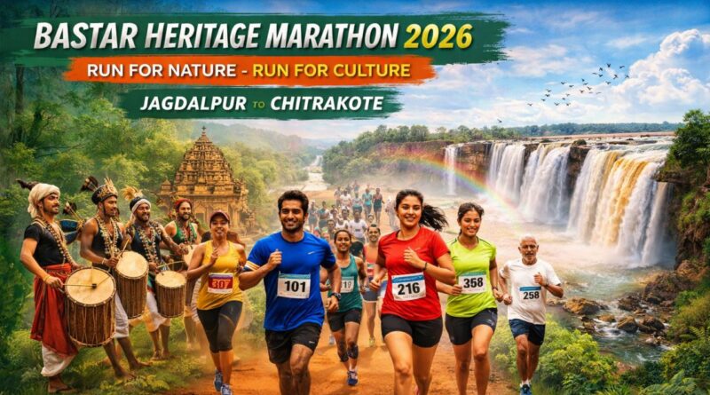 Bastar Heritage Marathon 2026 : खेल, संस्कृति और प्रकृति का महाउत्सव…लालबाग से चित्रकोट तक रोमांचक यात्रा
