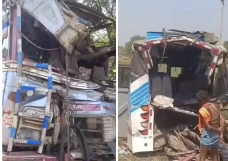 Horrific Road Accident : रायपुर-बिलासपुर NH पर ट्रेलर और बस की जोरदार टक्कर…! 4  लोगों की मौत…कई घायल…यहां देखें VIDEO